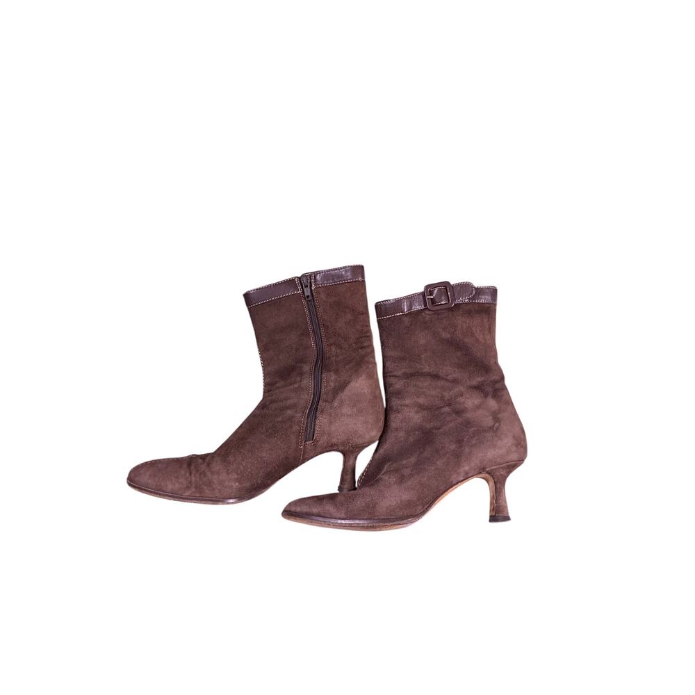 Vero Cuoio Genuine Leather Boots Womens Size 7 Classic Brown Leather Ankle Boots